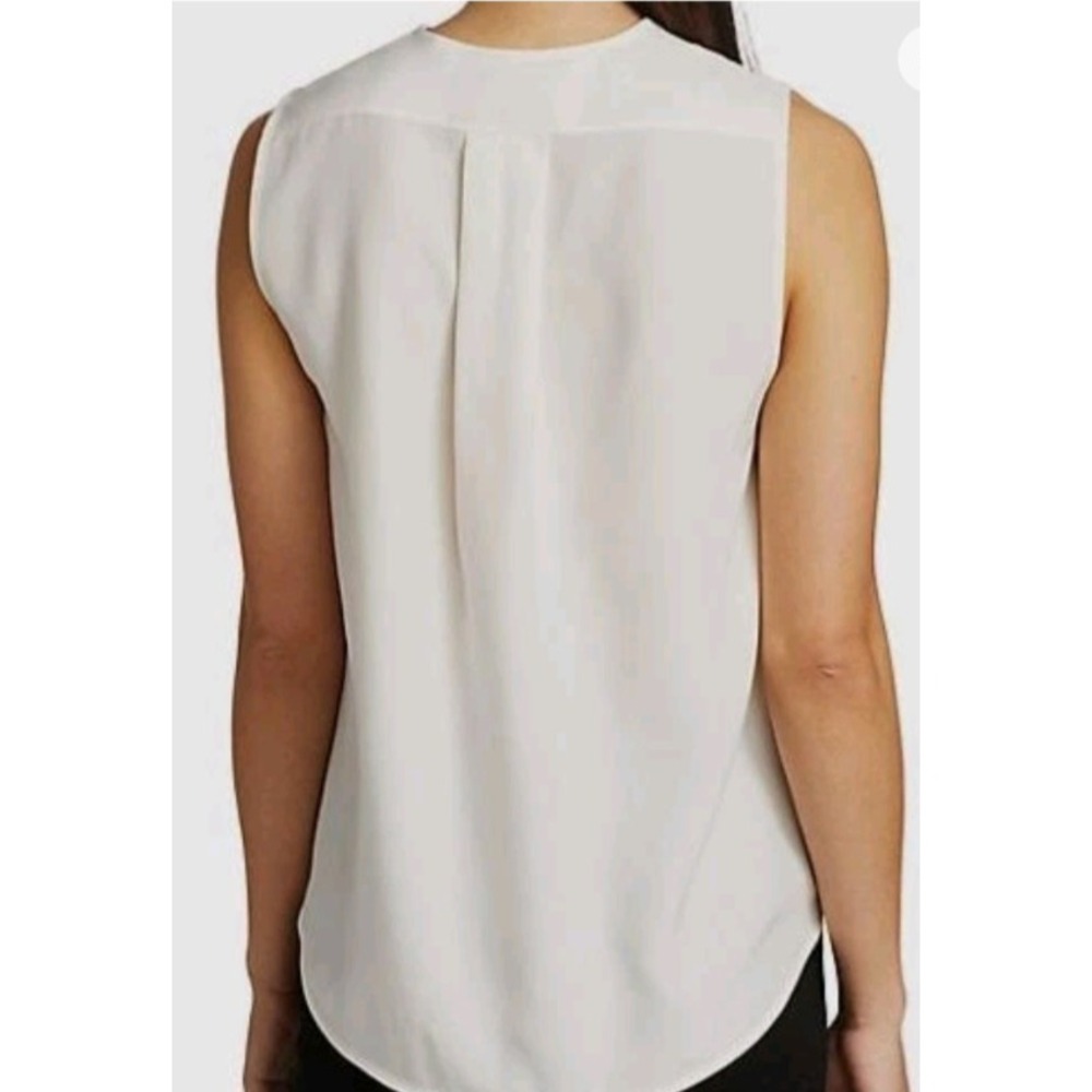 Rag‎ & Bone NWT Women's Ivory Sleeveless V-Neck Faux Wrap 100% Silk Blouse Small - Picture 2 of 11